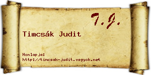 Timcsák Judit névjegykártya